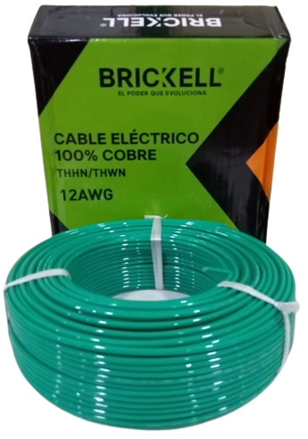 CABLE AWG #12 100% COBRE - VERDE BRICKELL