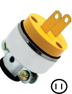 ENCHUFE METAL VINIL S/TIERRA 15 AMP