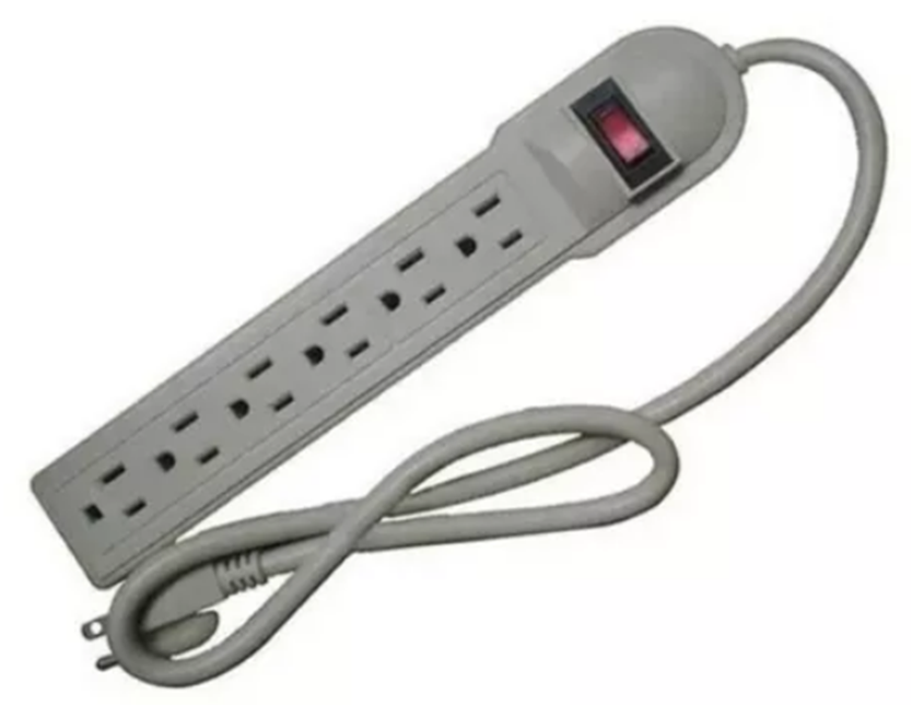 REGLETA ELECTRICA 6 TOMAS GRIS TREK