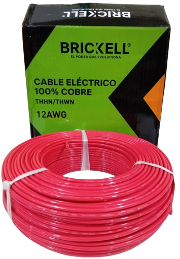 [CAB042] CABLE AWG #12 100% COBRE - ROJO BRICKELL