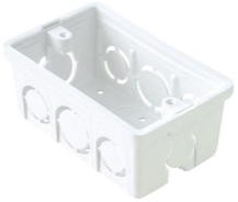 [CAJ010] CAJETIN PLASTICO RECTANGULAR BLANCO 4 X 2(1/2"-3/4")