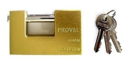 [CAN016] CANDADO ANTICIZALLA 90 MM DORADO BRICKEL