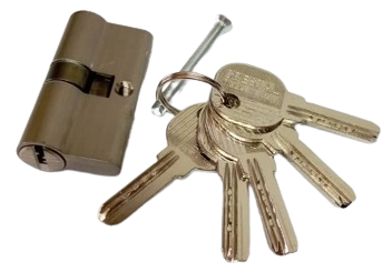[CIL005] CILINDRO PERA SEGURIDAD BRONCE CROMADO 60MM 5 LLAVES CRESTAL