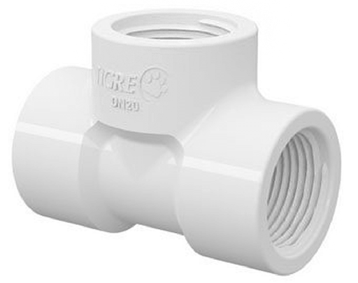 [CON315] CONEX. PLASTICA BLANCA TEE 1/2"
