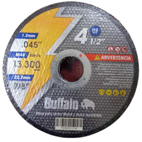 [DIS061] DISCO CORTE METAL 4 1/2"X 1/24"X 7/8" BUFFALO