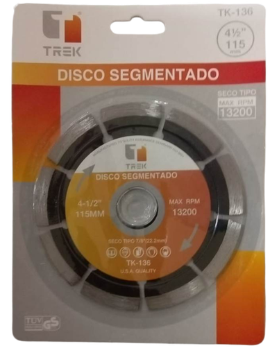 [DIS090] DISCO DIAMANTADO SEGMENTADO DRY  4 1/2" x  7/8" TREK
