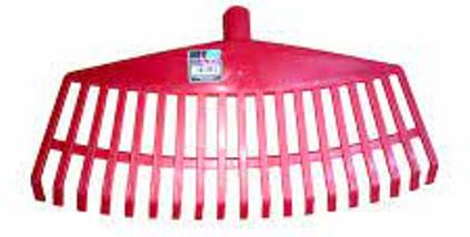 [ESC001] ESCOBA PLASTICA PARA JARDIN 19 DIENTES S/CABO ROJA