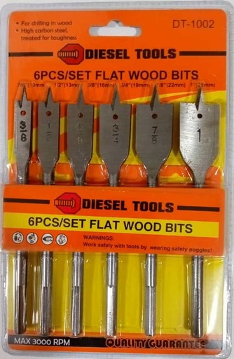 [MEC132] MECHA ESPADA PARA MADERA ESTUCHE 6 UNIDADES DIESEL TOOLS
