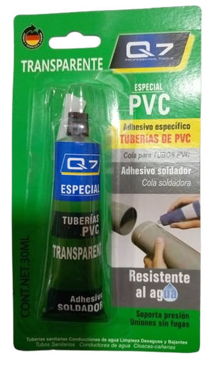 [PEG050] PEGA PARA PVC AGUA FRIA TRANSPARENTE 30 GRS Q7