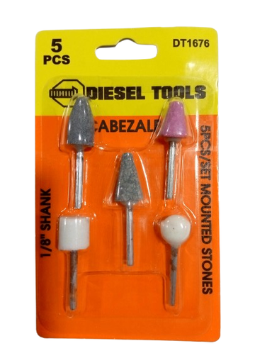 [PIE002] PIEDRA ABRASIVA  P/TALADRO 1/8"  SET 5 PZAS DIESEL TOOLS