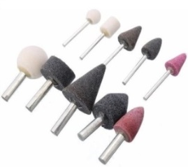 [PIE001] PIEDRA ABRASIVA P/TALADRO 1/8" - 1/4"  SET 10 PZAS MAXI TOOLS